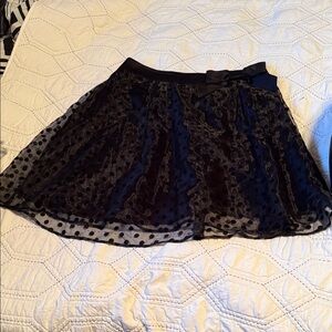 Elle Black Polka Dot Skater Skirt with Bow